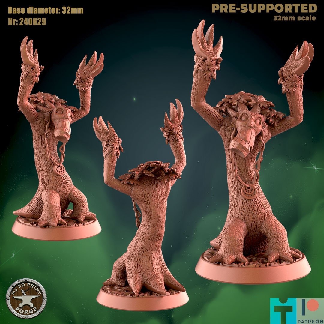 Treants - 3 Poses - Druid Set - Unpainted Miniature