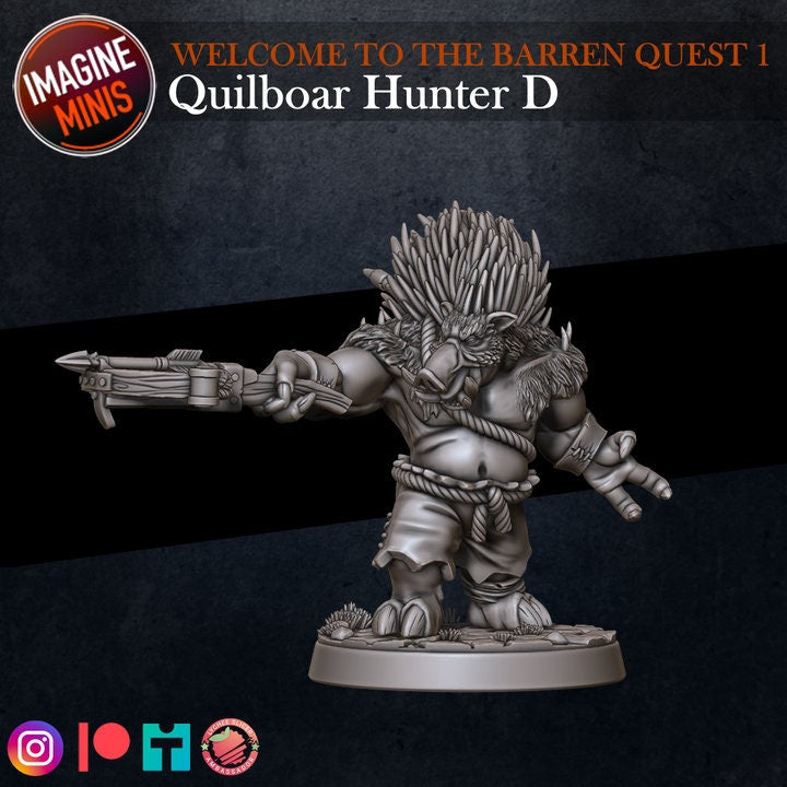 Quilboar Hunter - Pose D - Barrens Set - Unpainted Miniature