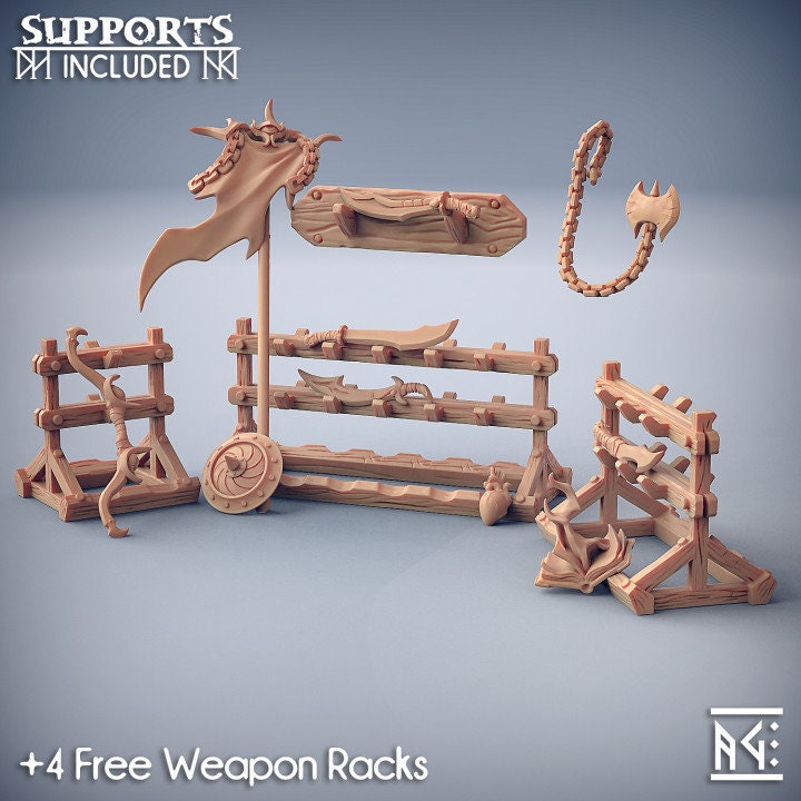 Weapon Rack - Nagarot Set - Unpainted Miniature