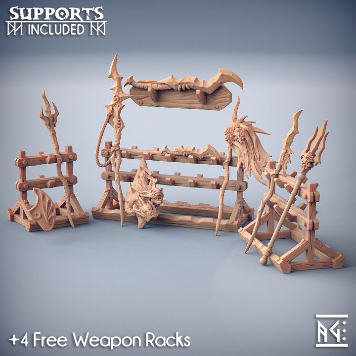 Weapon Rack - Sunken Kingdom Set - Unpainted Miniature