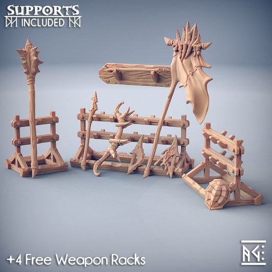 Weapon Rack - Swamp Gurunda Set - Unpainted Miniature