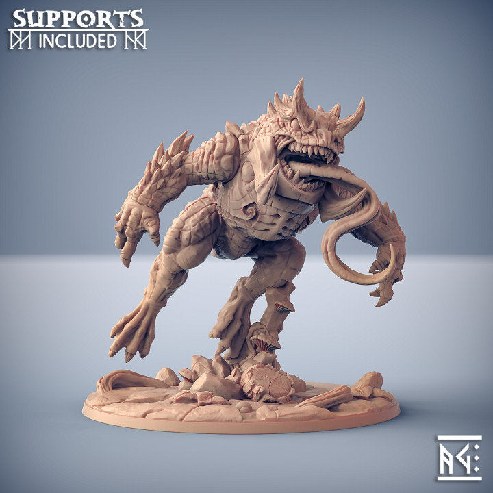 Giant Horned Demonfrog - Swamp Gurunda Set - Unpainted Miniature