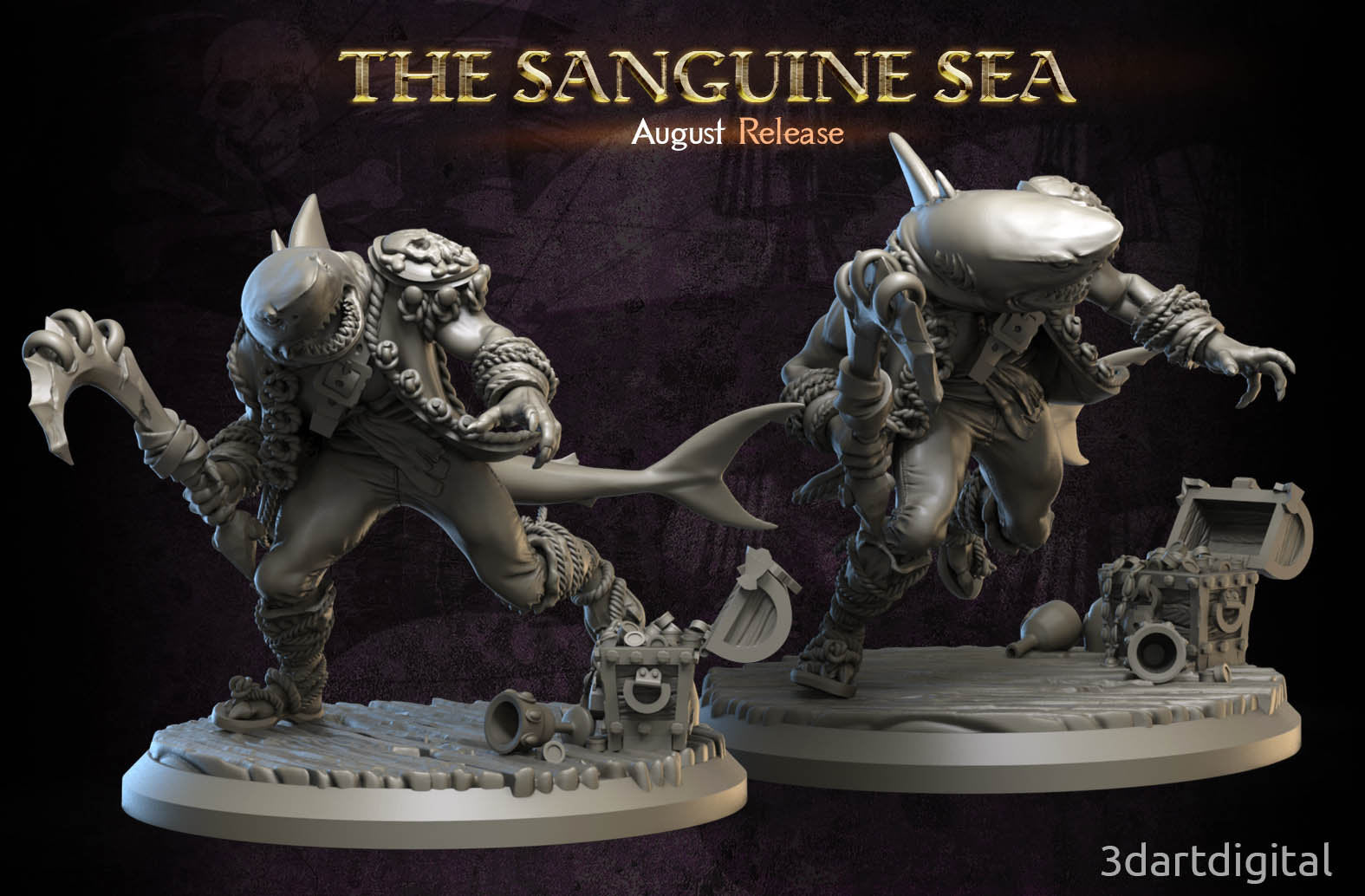 Wereshark - Pose 2 - Sanguine Sea Set - Unpainted Miniature