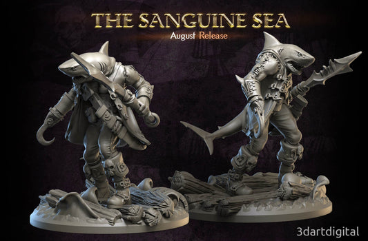 Wereshark - Pose 3 - Sanguine Sea Set - Unpainted Miniature