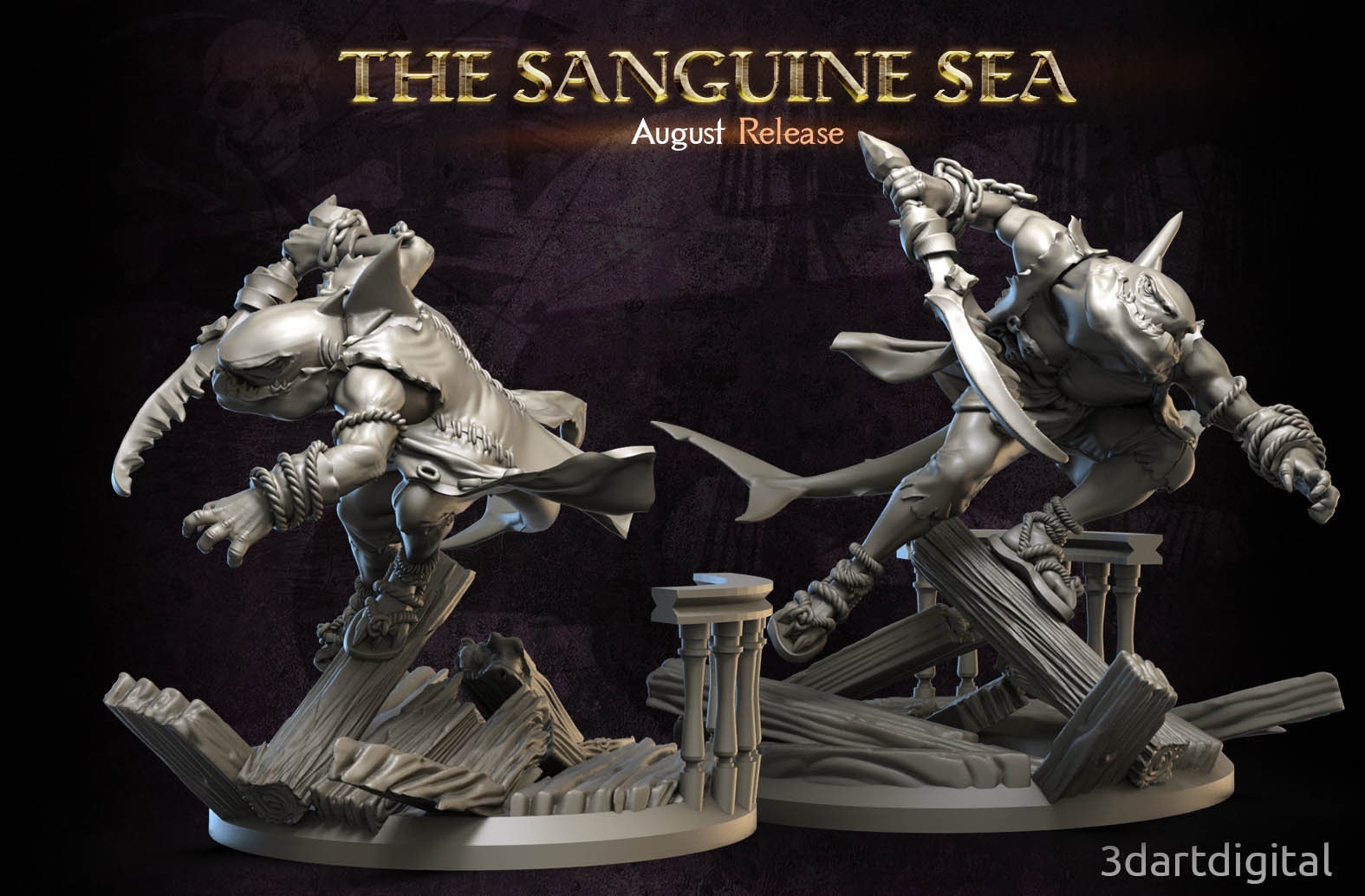 Wereshark - Pose 5 - Sanguine Sea Set - Unpainted Miniature