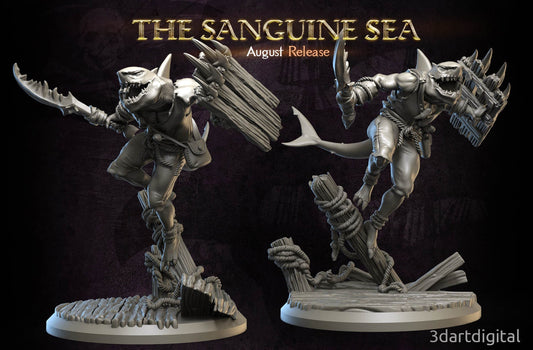 Wereshark - Pose 6 - Sanguine Sea Set - Unpainted Miniature