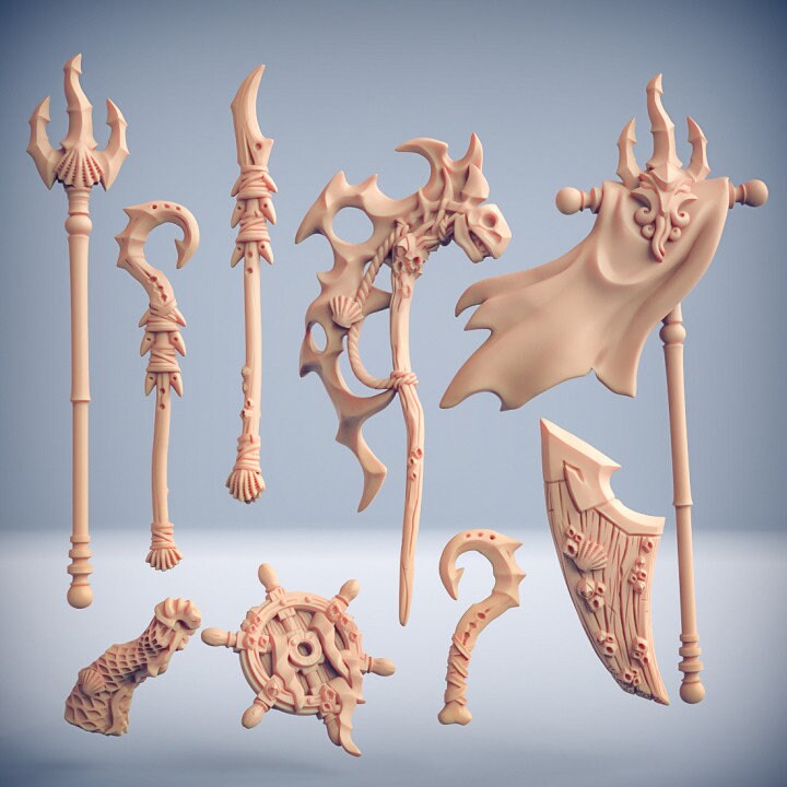 Weapon Rack - Death Tide Jurakin Set - Unpainted Miniature