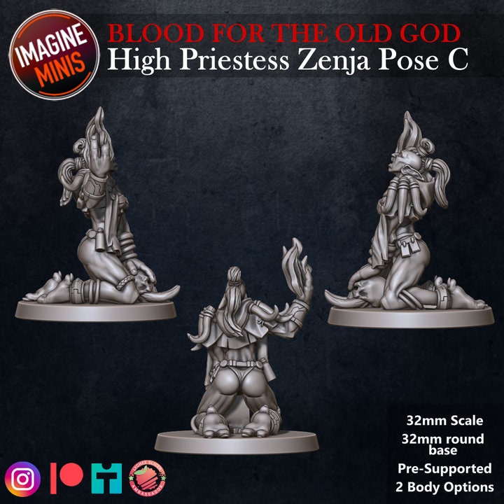 High Priestess Zenja - Pose C - Blood for the Old God Set - Unpainted Miniature