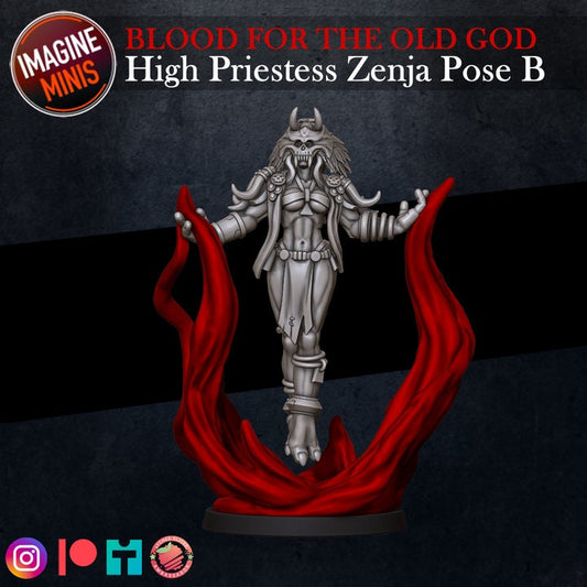 High Priestess Zenja - Pose B - Blood for the Old God Set - Unpainted Miniature