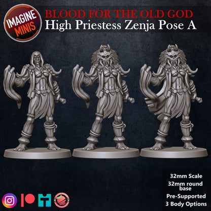 High Priestess Zenja - Pose A - Blood for the Old God Set - Unpainted Miniature