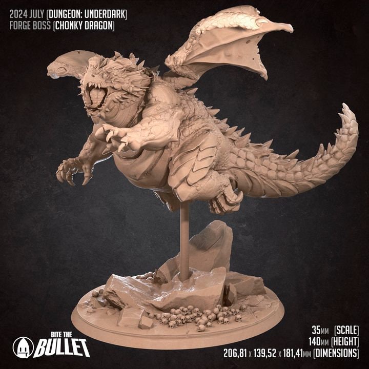 Chunky Dragon - Forge Boss - Unpainted Miniature