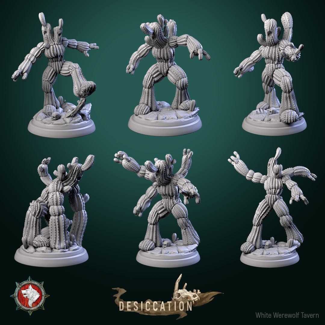 Desert Monster - Animated Cactus - Desication Set - Unpainted Miniature