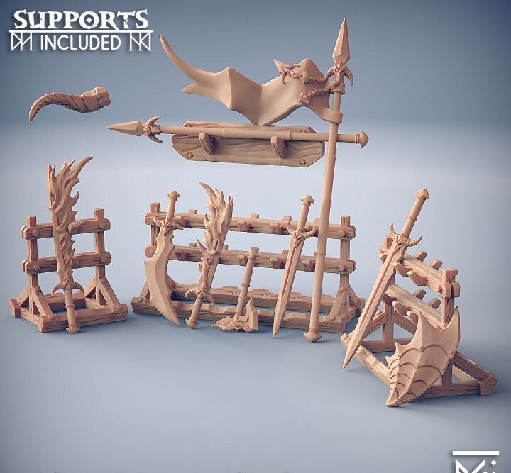 Weapon Rack - Dragonguard Set - Unpainted Miniature