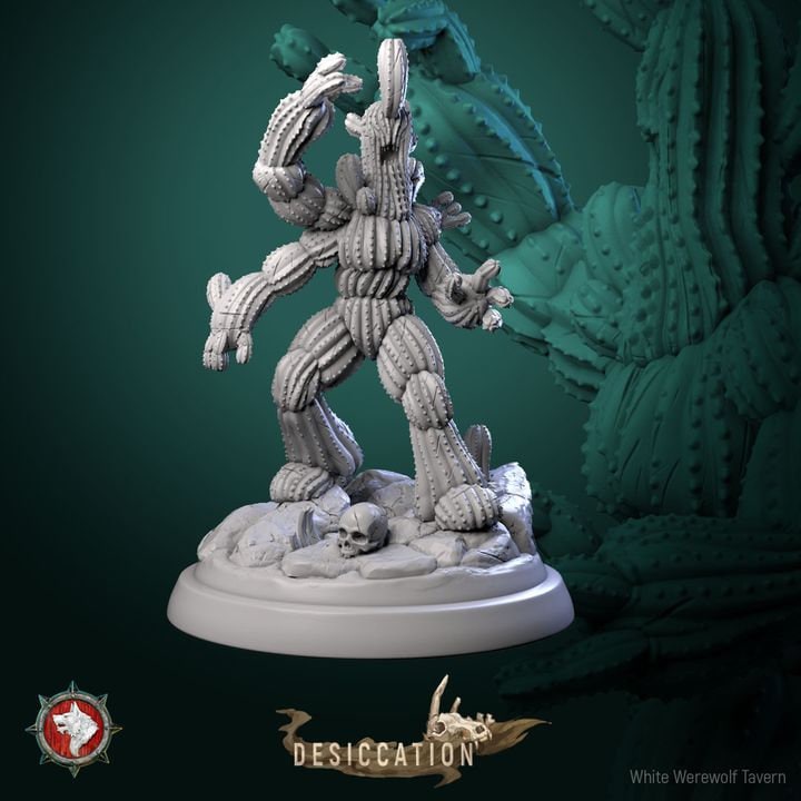 Saguaro Sentinel - Cactus Monster - Unpainted Miniature