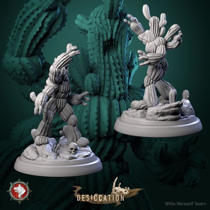 Saguaro Sentinel - Cactus Monster - Unpainted Miniature