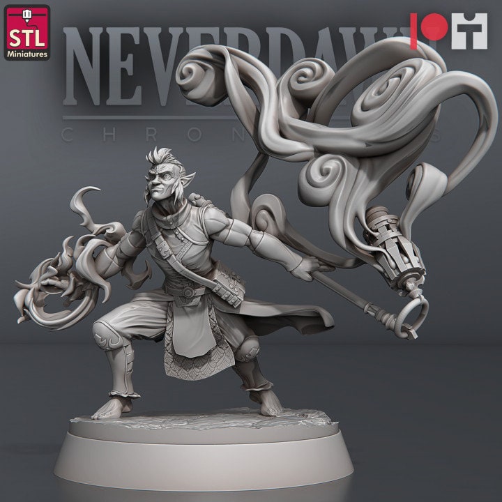 Salsan Flamehealer - Pyromancer Set - Neverdawn Chronicles - Unpainted Miniature