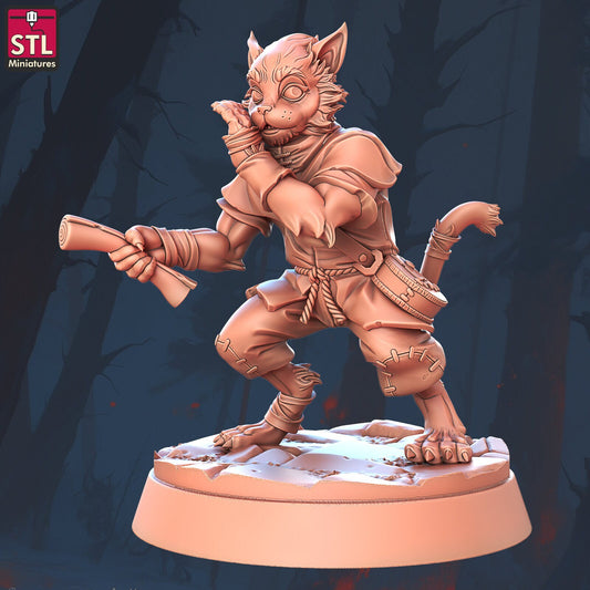 Tabaxi Emissary - Catfolk Messenger - Unpainted Miniature