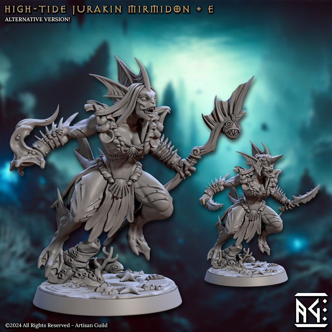 High Tide Jurakin - Pose E - Mirmidons of the Death-Tide - Unpainted Miniature