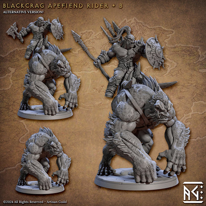 Apefiend Rider - Pose B - Blackcrag Orcs Set - Unpainted Miniature