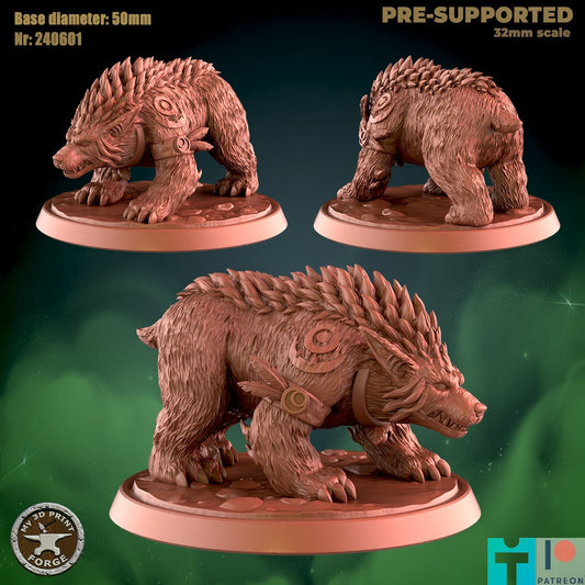 Bear - 8 Poses - Beast Shape - Druid Set - Unpainted Miniature