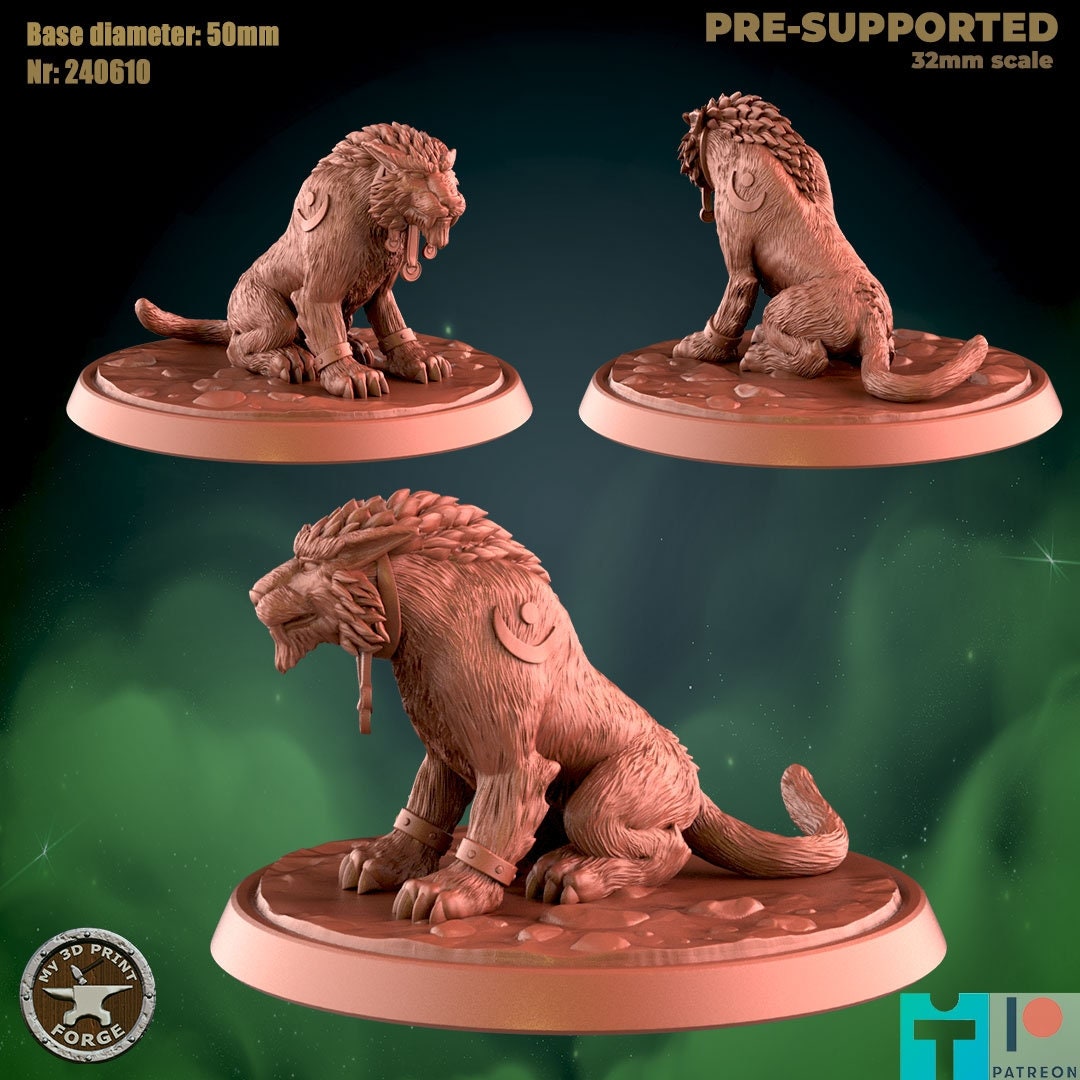 Cat - 8 Poses - Beast Shape - Druid Set - Unpainted Miniature