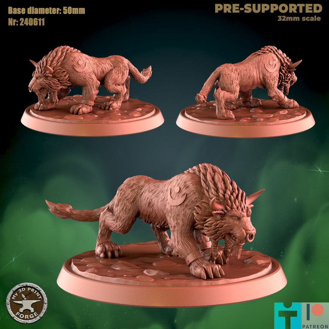 Cat - 8 Poses - Beast Shape - Druid Set - Unpainted Miniature