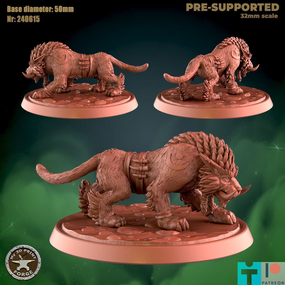 Cat - 8 Poses - Beast Shape - Druid Set - Unpainted Miniature