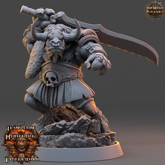 Zorath Hellbane - The Ironmane Minotaurs of Emberhold - Unpainted Miniature