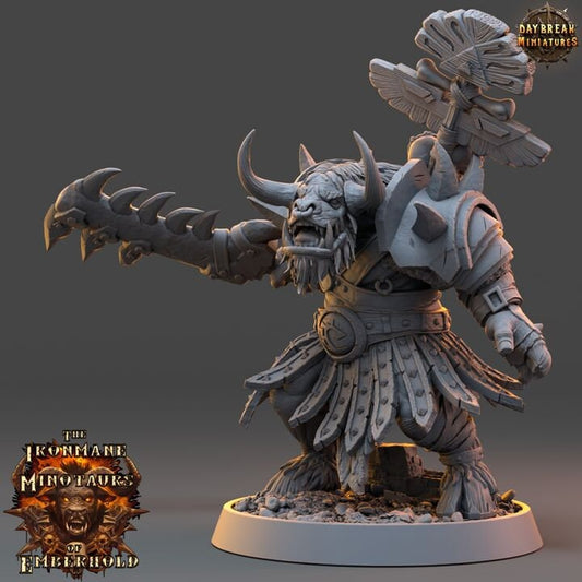 Tarnok Fleshtearer - The Ironmane Minotaurs of Emberhold - Unpainted Miniature