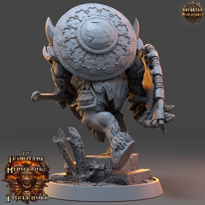 Tharn Bloodshadow - The Ironmane Minotaurs of Emberhold - Unpainted Miniature