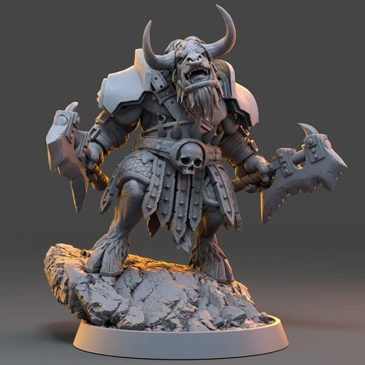 Kharnus Firehorn - The Ironmane Minotaurs of Emberhold - Unpainted Miniature