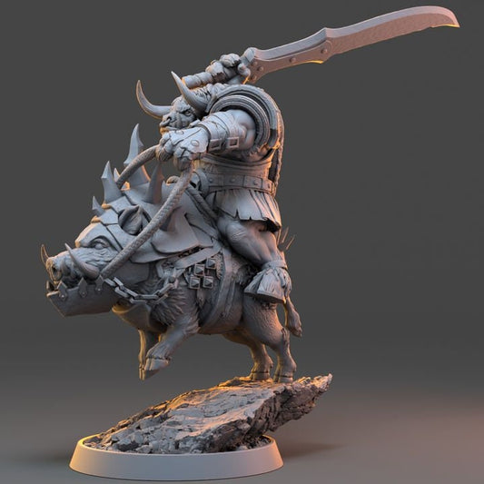 Larnak Skullrend - The Ironmane Minotaurs of Emberhold - Unpainted Miniature