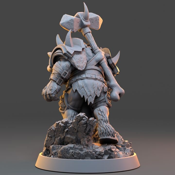 Brakthar Deathbringer - The Ironmane Minotaurs of Emberhold - Unpainted Miniature