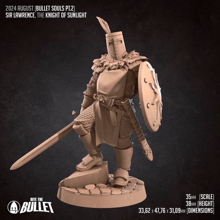 Sir Lawrence, the Knight of Sunlight - Unpainted Miniature