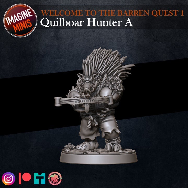 Quilboar Hunter - Pose A - Barrens Set - Unpainted Miniature