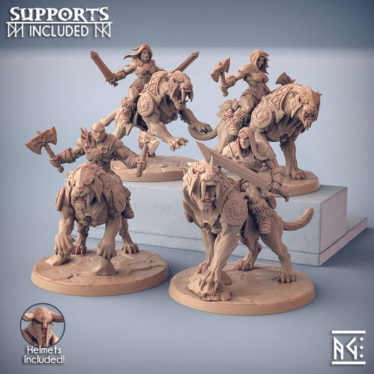 Smilodon Riders - Dragonpeak Barbarian - Unpainted Miniature