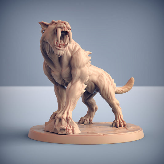 Smilodon Cats - 4 Poses - Dragonpeak Barbarian - Unpainted Miniature