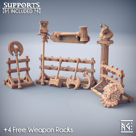 Weapon Rack - Order of the Labyrinth Set - Unpainted Miniature