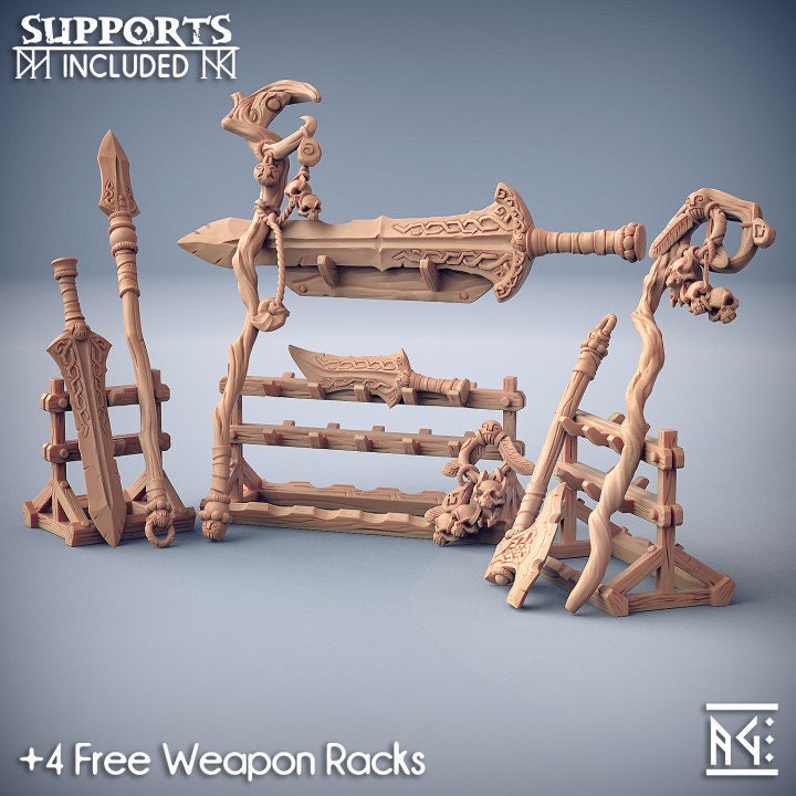 Weapon Rack - Order of the Labyrinth Set - Unpainted Miniature