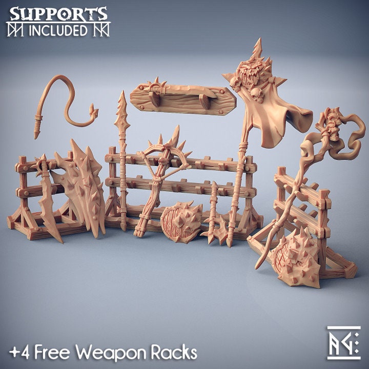 Weapon Rack - Blackrazor Hobgonlin Set - Unpainted Miniature