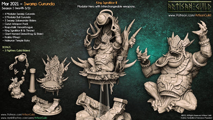 King Sgrakkor III - Swamp Gurunda Set - Unpainted Miniature