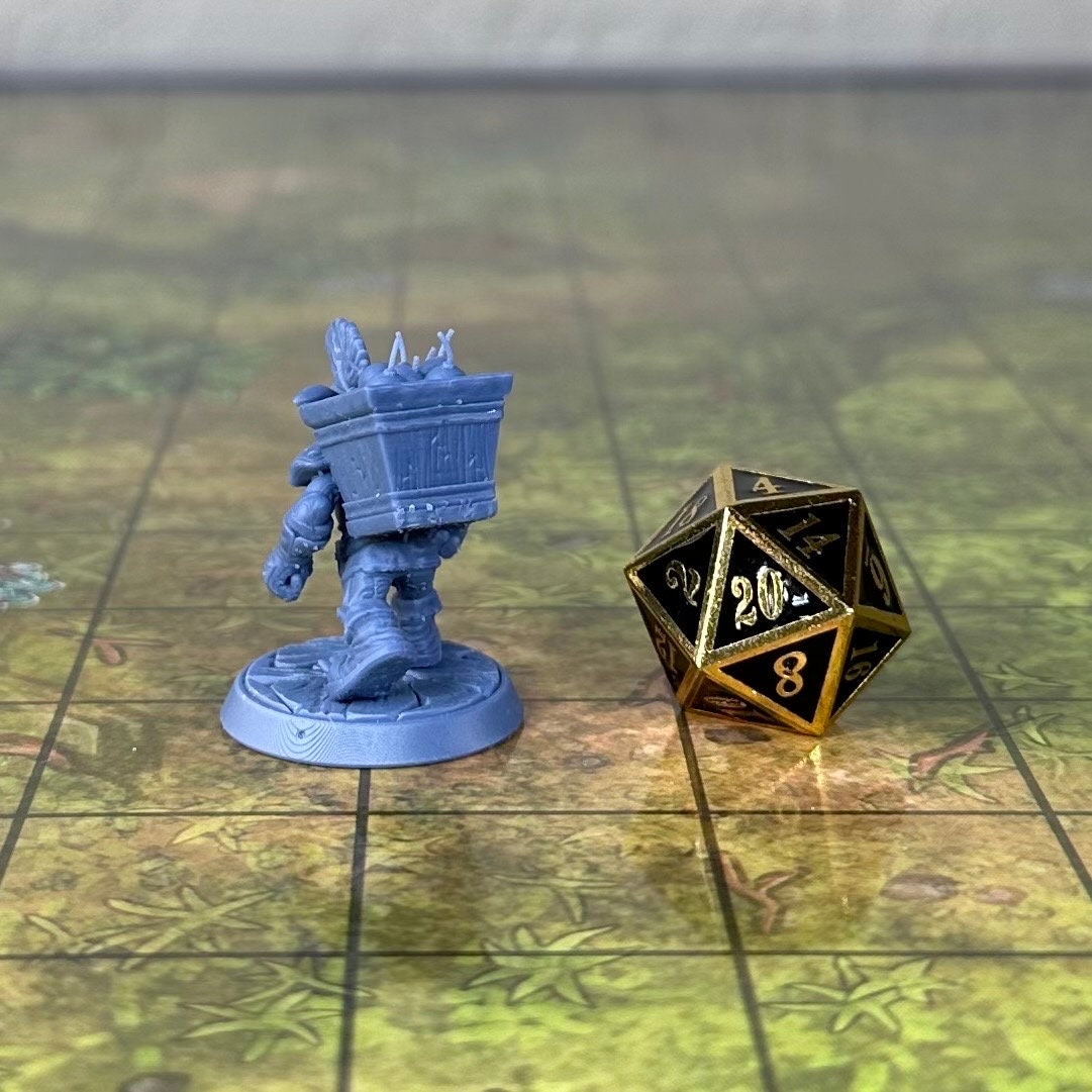 Goblin Sapper with Crate - 32mm Scale - Unpainted Miniature for DnD, Pathfinder, Tabletop RPGs - My3dPrintForge