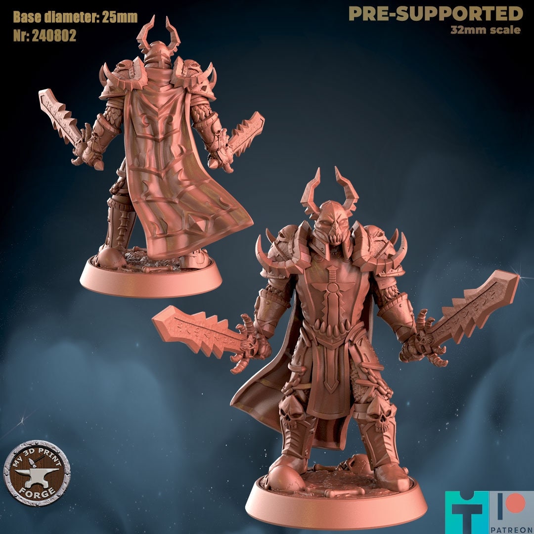 Death Knight Commander - 2 Poses - Unpainted Miniature