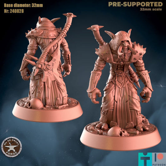 Troll Male Death Knight - 2 Poses - Unpainted Miniature