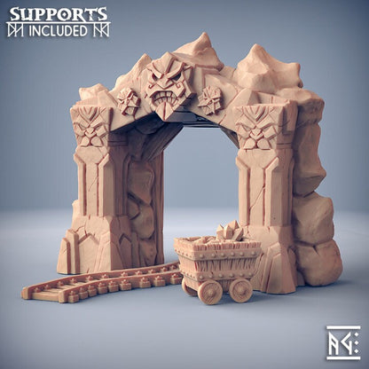 Dwarven Mine Entrance - Artisan Guild - Unpainted Miniature