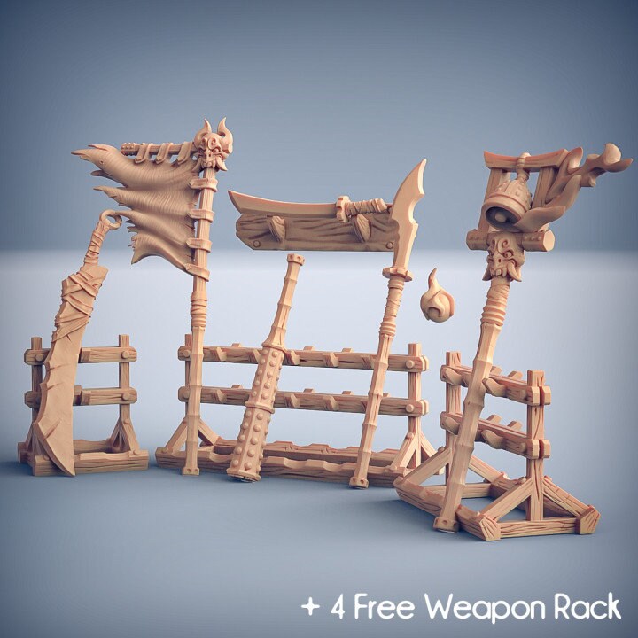 Weapon Rack - Oni Clan Set - Unpainted Miniature