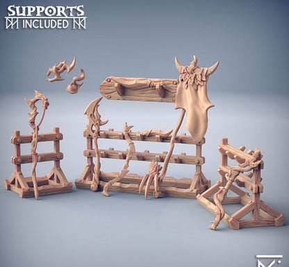 Weapon Rack - Deepwood Alfar Set - Unpainted Miniature