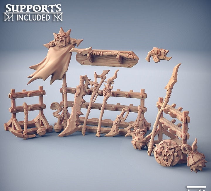 Weapon Rack - Sparksoot Goblin Set - Unpainted Miniature