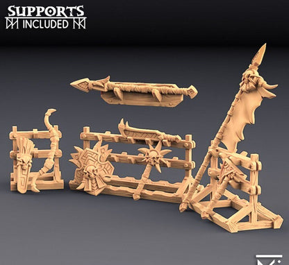 Weapon Rack - Goldmaw Lizard Set - Unpainted Miniature