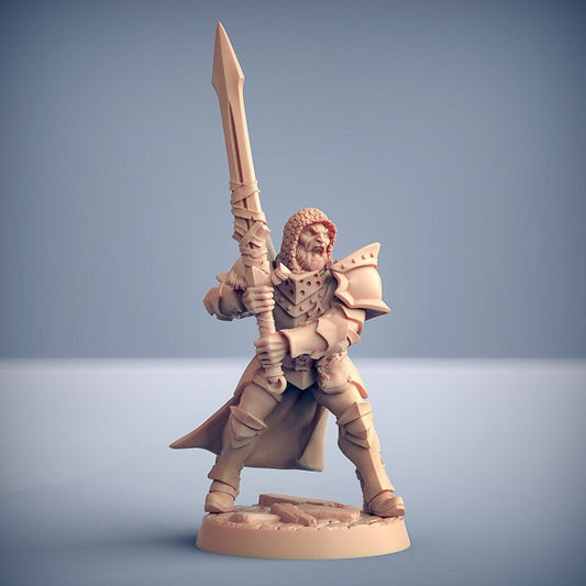 Human Fighters - Pose E - Fighters Guild Set - Unpainted Miniature